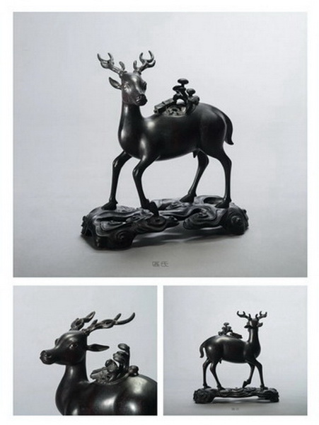 區氏家具 天鹿 小葉紫檀 長:34cm 寬:25cm 高:36.5cm A Zitan deer 區氏家具 天鹿 小葉紫檀 長:34cm 寬:25cm 高:36.5cm A Zitan deer