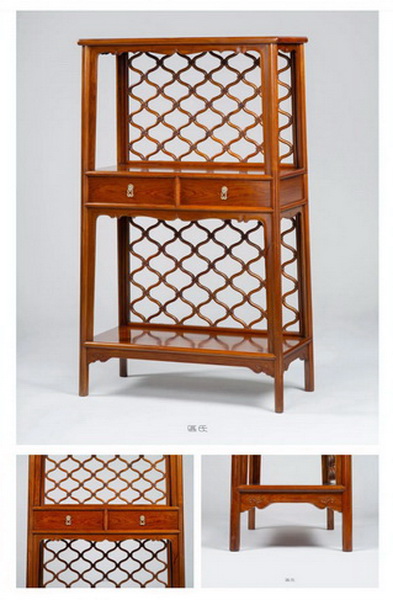 區氏家具 網背格書柜 白酸枝 長:98cm 寬:45cm 高:168cm A Baisuanzhi Bookcase with mesh back 區氏家具 網背格書柜 白酸枝 長:98cm 寬:45cm 高:168cm A Baisuanzhi Bookcase with mesh back