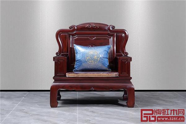 古森紅木精品家具——《吉祥如意沙發(fā)單人位》 古森紅木精品家具——《吉祥如意沙發(fā)單人位》