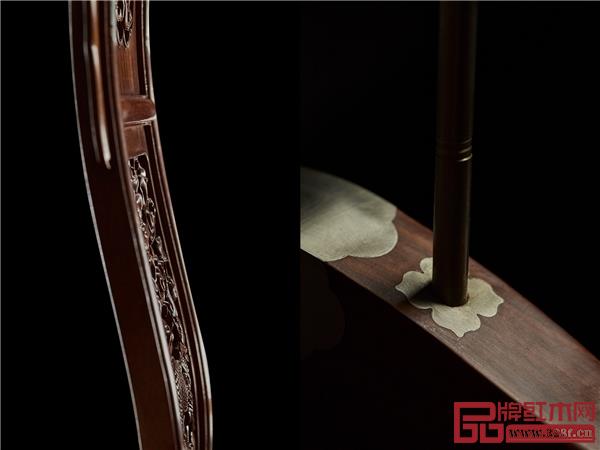 以金屬棍連接腿足彎轉部位,這樣既可以穩(wěn)定椅圈,又可將椅圈的承重通過金屬棍導向腿足 以金屬棍連接腿足彎轉部位,這樣既可以穩(wěn)定椅圈,又可將椅圈的承重通過金屬棍導向腿足