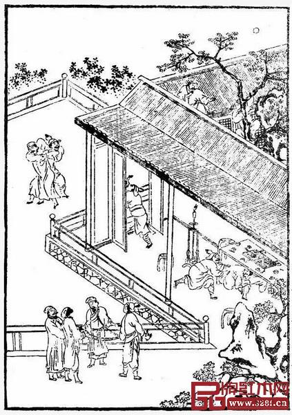 《金瓶梅》插圖中，有一具類似的升降式燈臺