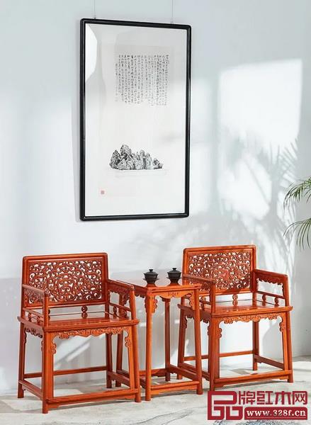 紅橋紅緬甸花梨《玫瑰椅》 紅橋紅緬甸花梨《玫瑰椅》