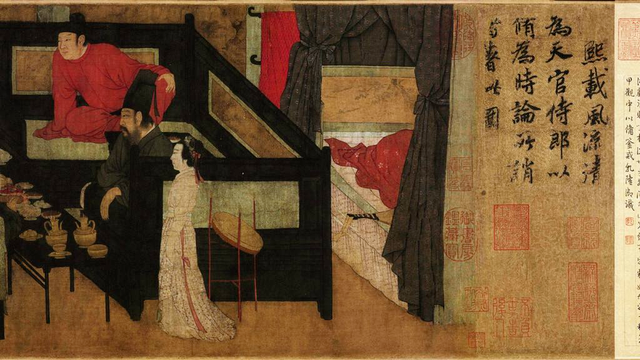 《韓熙載夜宴圖》架子床 《韓熙載夜宴圖》架子床