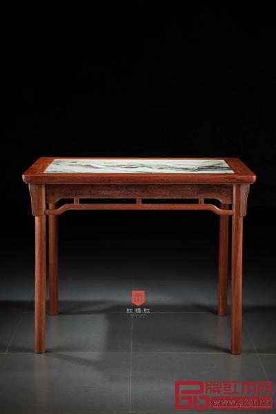 紅橋紅制/石面 107恭王府一腿三牙書桌 紅橋紅制/石面 107恭王府一腿三牙書桌