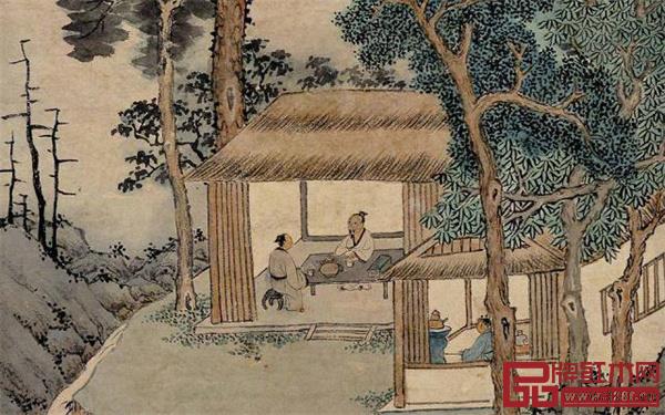 明 文征明《品茶圖》 明 文征明《品茶圖》