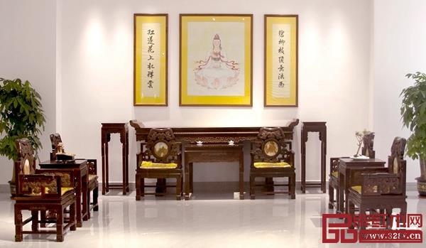 波記紫檀館《小葉紫檀靈芝中堂》 波記紫檀館《小葉紫檀靈芝中堂》