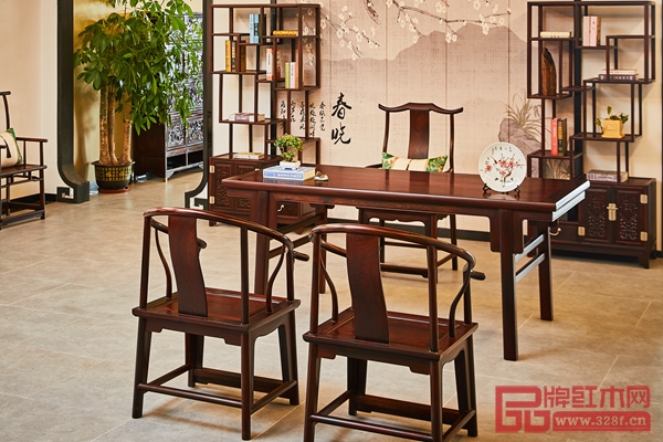 居典紅木大紅酸枝《明式書桌》