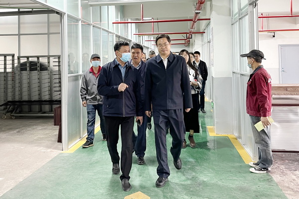 進車間、看生產，東陽市領導點贊喜迎紅紅木“骨干”企業風范