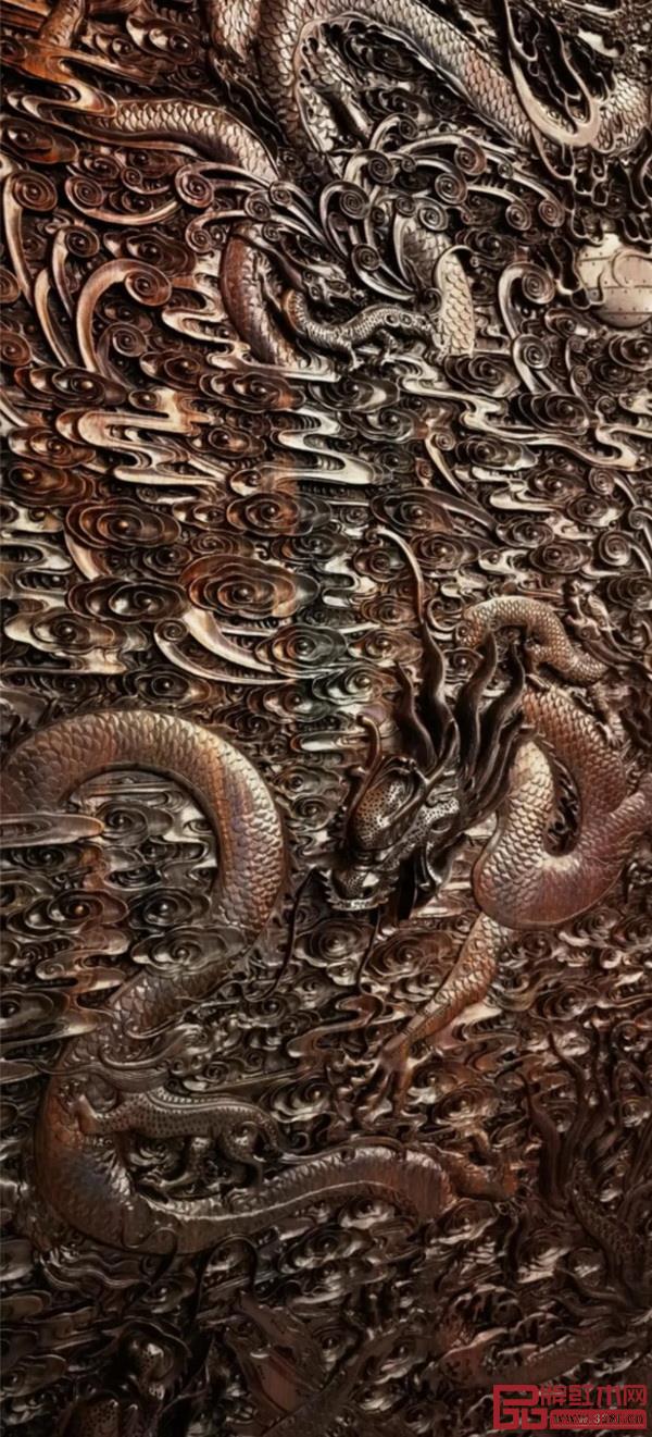 紅古軒雕刻藝術代表作《寶座沙發》細節