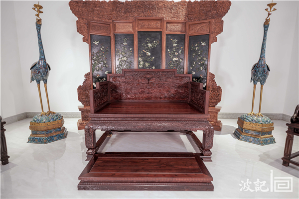 小葉紫檀家具品鑒：波記紫檀館《雕龍寶座》
