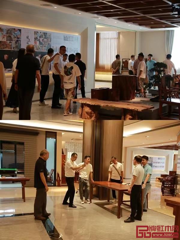 中山市紅木古典家具學會理事會一行參觀雄業家具空中花園展廳