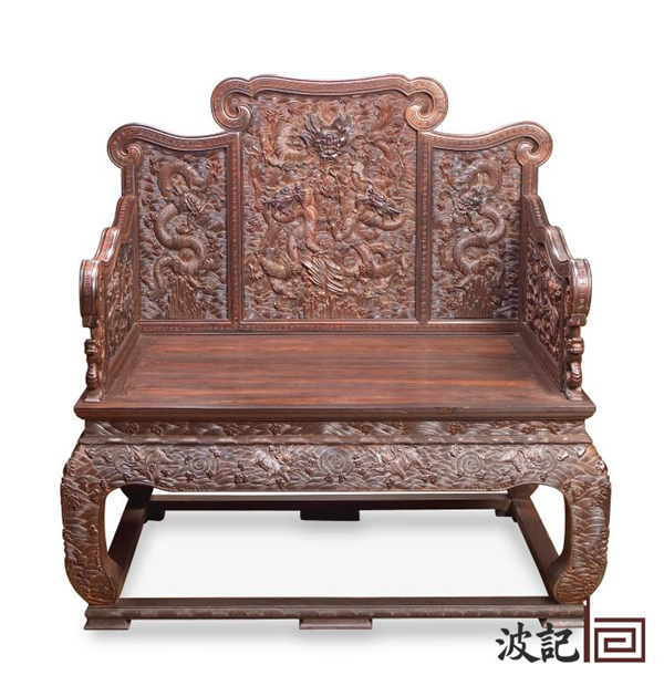 小葉紫檀《真龍寶座》,體量龐大,霸氣凜然 小葉紫檀《真龍寶座》,體量龐大,霸氣凜然