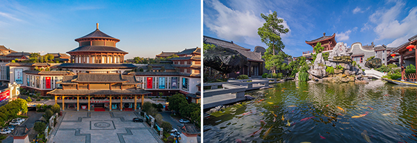 紅博城南廣場外觀及大師園的園林風景 紅博城南廣場外觀及大師園的園林風景