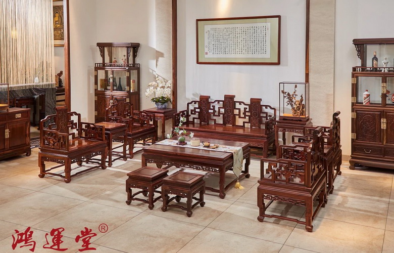 鴻運堂精品推薦：《大紅酸枝迎福沙發(fā)》，吉祥之氣縈繞而來！