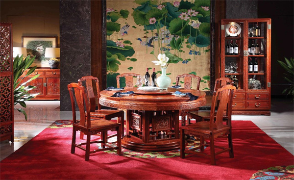 紅木家具品牌國壽紅木：禪意東方150圓餐臺，匠心獨運的藝術瑰寶