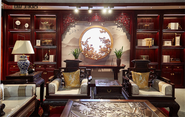 紅木整裝大師陳新平帶您看案例：廣州建博會國方家居的展廳設計