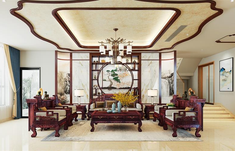 紅木整裝大師國方家居案例：大宅里的中式高定流動(dòng)美學(xué)